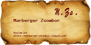 Marberger Zsombor névjegykártya